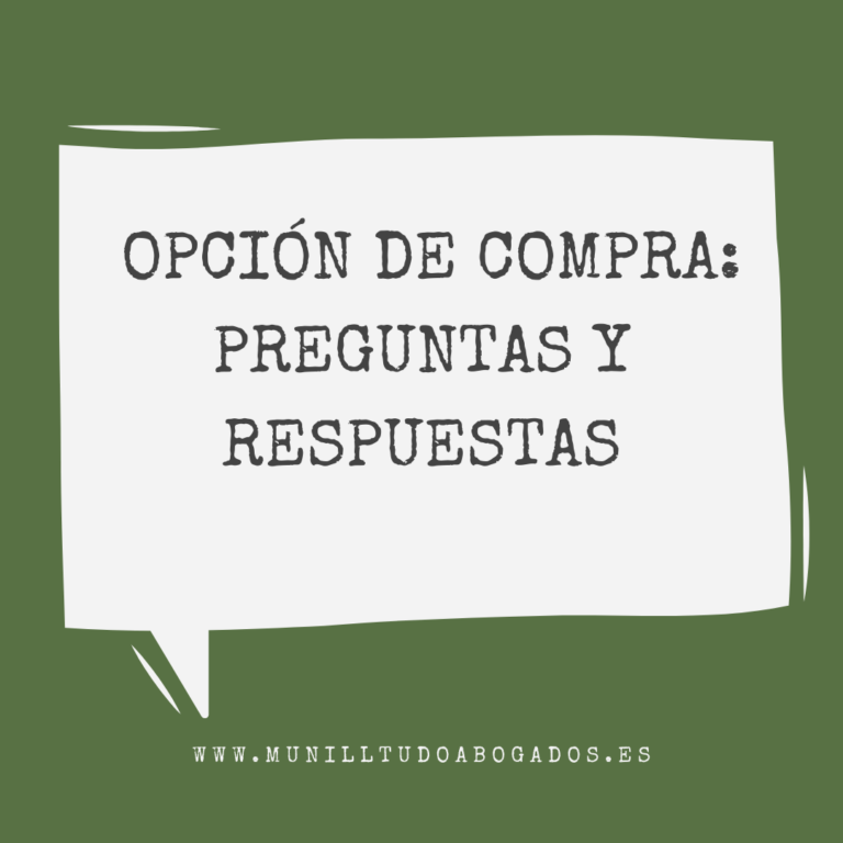 OPCIÓN DE COMPRA: PREGUNTAS Y RESPUESTAS