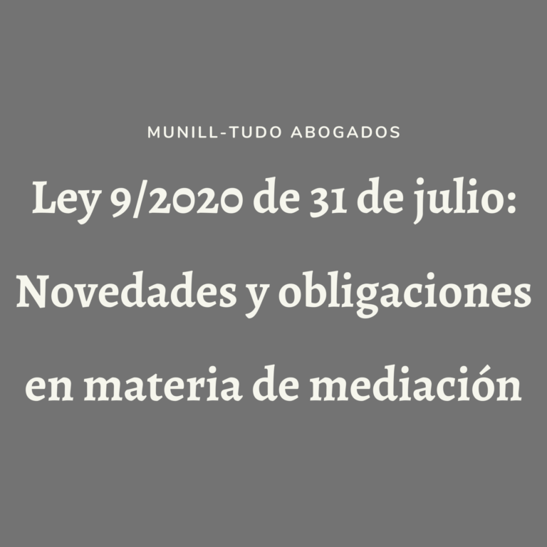 Ley 9/2020 de 31 de julio
