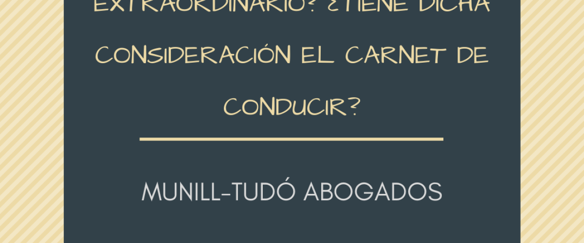 ¿El carnet de conducir es un gasto extraordinario?